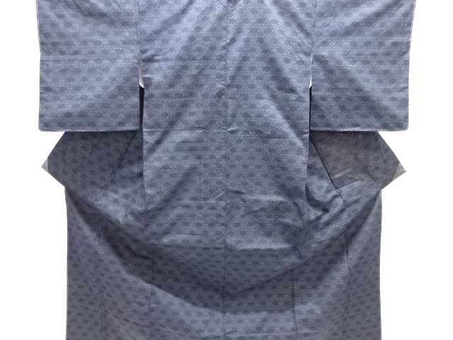 幾何学模様織り出し手織り紬着物